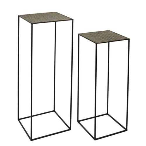 Lot De 2 Tables D'appoint Design "Mirage" 90cm Noir