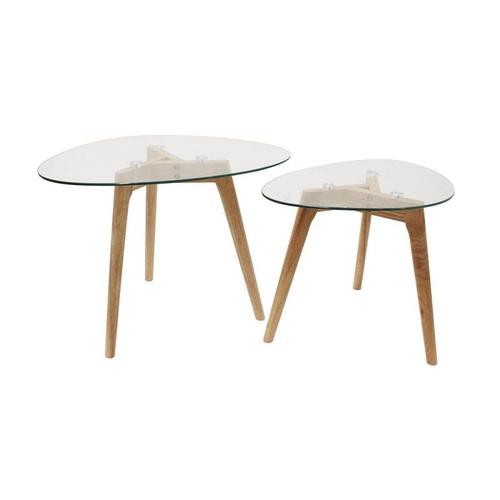 Lot De 2 Tables Gigognes "Trempé" 60cm Transparent