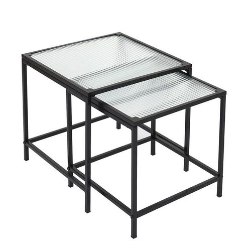 Lot De 2 Tables Gigognes Design "Rosa" 50cm Noir