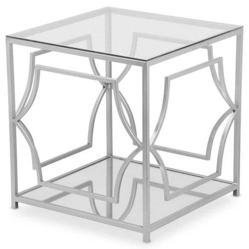 Table Basse Carrée Design "Facta" 50cm Argent