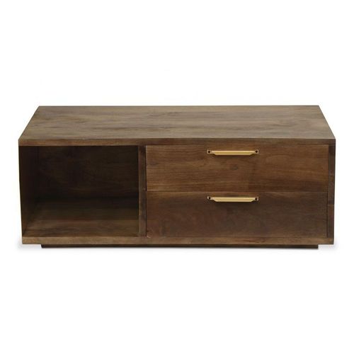 Table Basse Design "Firmin" 110m Marron & Or