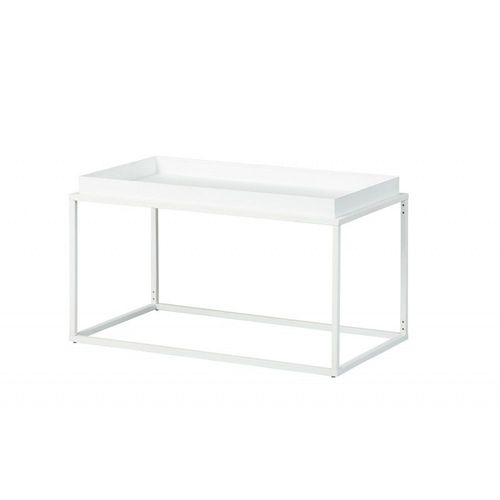 Table Basse Design En Métal "Eza" 80cm Blanc
