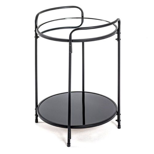 Table D'appoint Design "Acier Laqué" 50cm Noir