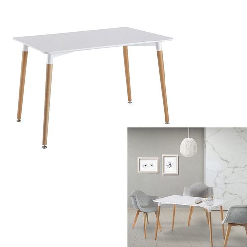 Table De Repas Scandinave "Wyoming" 115cm Blanc