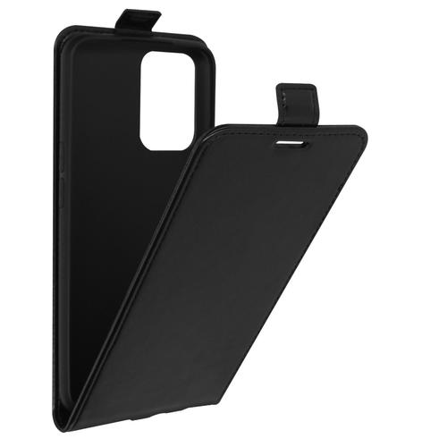 Étui Oppo A16 Et A16s Clapet Vertical Porte-Carte Effet Lisse Noir