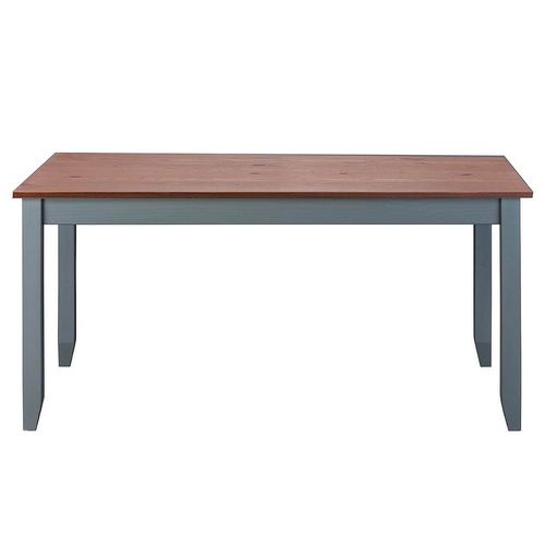Table Repas Rectangulaire Coloris Gris Et Naturel - Melina