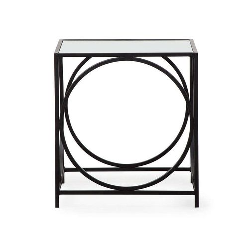 Table Basse Carrée Miroir Et Métal