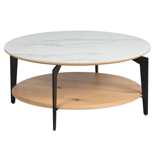 Table Basse Ronde Métal Et Céramique - Tasha