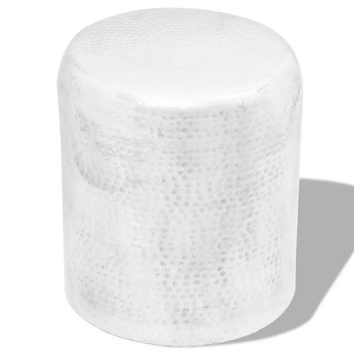 Table Basse/Tabouret Martelé En Aluminium Argenté - Vidaxl