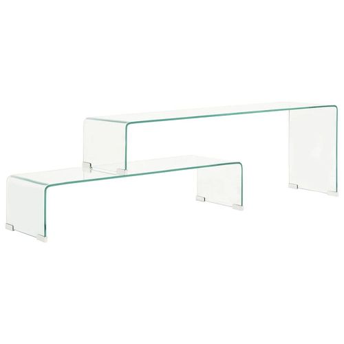 Ensemble De Table Basse 2 Pcs 90x30x20/110x30x40cm Verre Trempé - Vidaxl