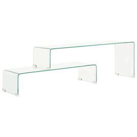 Ensemble De Table Basse 2 Pcs 90x30x20/110x30x40cm Verre Trempé - Vidaxl