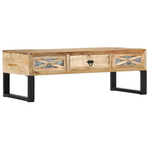 Table Basse 110 X 50 X 38 Cm Bois De Manguier Massif - Vidaxl