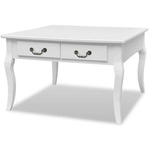 Table Basse Avec 4 Tiroirs Blanc