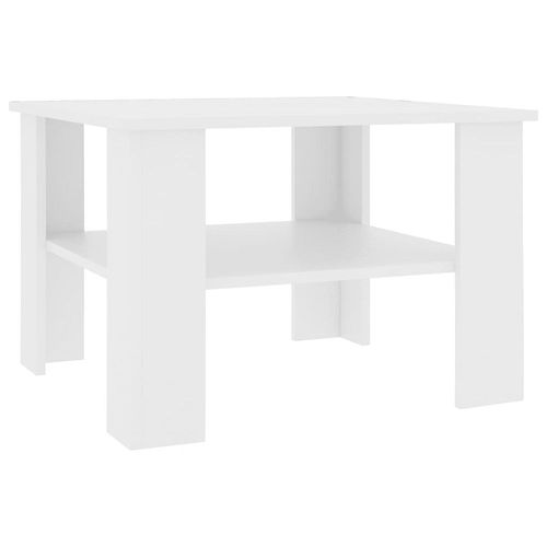 Table Basse Blanc 60 X 60 X 42 Cm Aggloméré