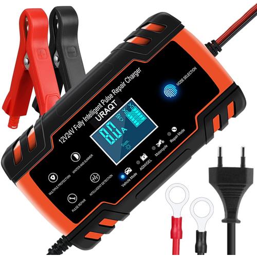 Chargeur De Batterie Intelligent 12v/24v 8a, Chargeur Batterie Mainteneur Et Automatique Réparation Fonction Avec Écran Lcd