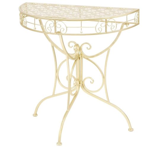 Table D'appoint Vintage Demi-Ronde Métal 72 X 36 X 74 Cm Doré - Vidaxl