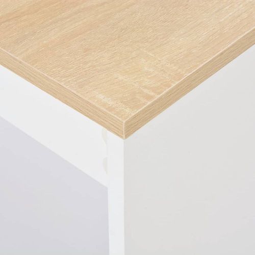 Table De Bar Avec Étagère Blanc 110x50x103 Cm