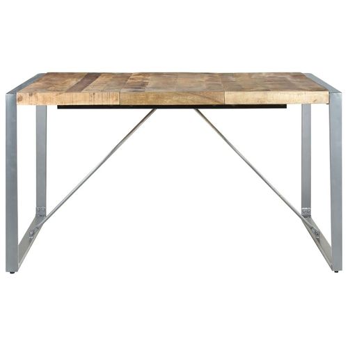 Table De Salle À Manger 140x140x75 Cm Bois De Manguier Brut - Vidaxl