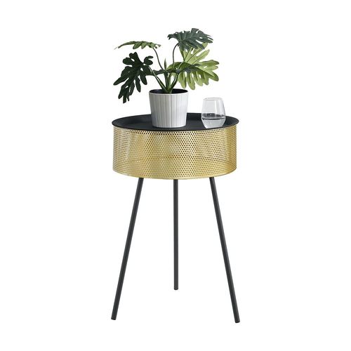 Petite Table Gällivare 65 X 40 Cm Noir Doré [En.Casa]