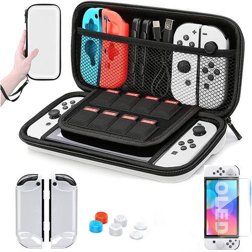 Srna Accessoire 6 en 1 Étui Compatible avec Nintendo Switch OLED, avec  Verre Trempé , Coque, Thumb Grip, Boitier pour Carte de Jeux