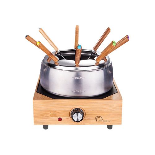 Little Balance Collection Hiver Wood Fondue 8 Inox - Fondue - 2 litres - 800 Watt - bois/inox