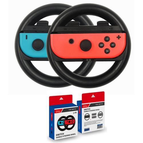 Volants Et Grip Joy-Con Nintendo Switch, Volant De Course 2 Pcs Compatible Avec Mario Kart, Volant De Manette De Jeu Pour Jeu À Distance Nintendo Switch (Noir)