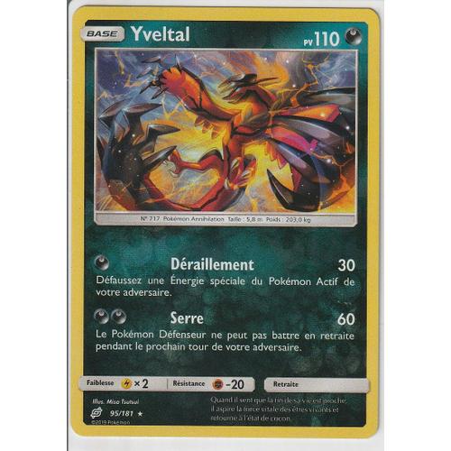 Carte Pokemon - Yveltal - 95/181 - Holo-Reverse - Édition Soleil Et Lune 9 Duo De Choc - V.F