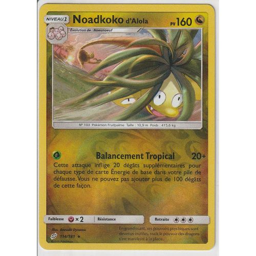 Carte Pokemon - Noadkoko D'alola - Holo-Reverse - 114/163 - Épée Et Bouclier 5 - Styles De Combat - Eb5 - Vf
