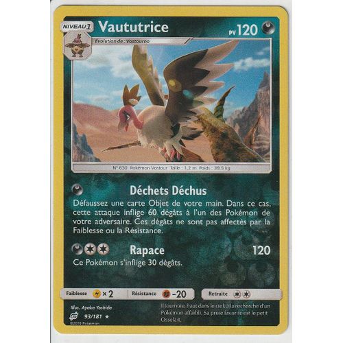 Carte Pokemon - Vaututrice - 93/181 - Holo-Reverse - Édition Soleil Et Lune 9 Duo De Choc - V.F