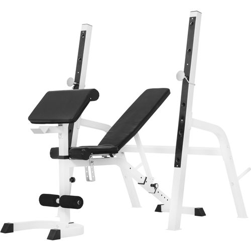 Gorilla Sports - Banc De Musculation Avec Repose-Barre Séparé Noir Ou Blanc - Couleur : Blanc
