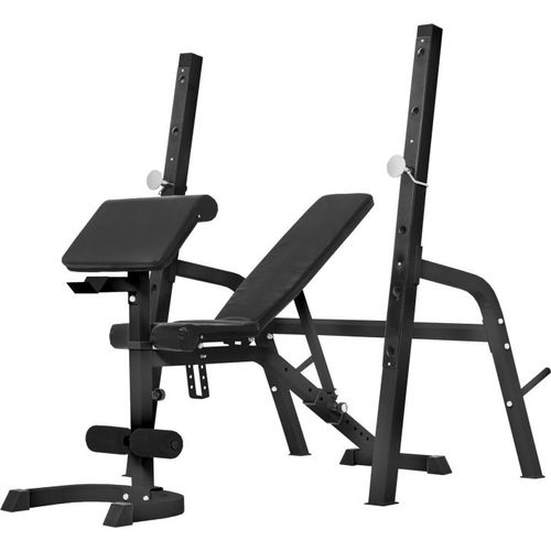 Gorilla Sports - Banc De Musculation Avec Repose-Barre Séparé Noir Ou Blanc - Couleur : Noir