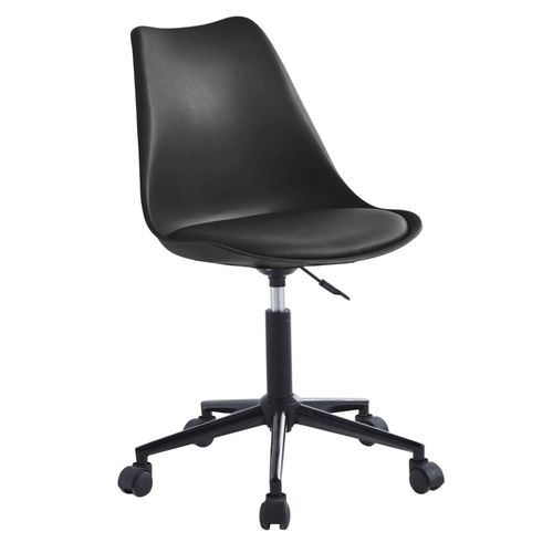 Nordlys - Chaise De Bureau Scandinave Reglable Base Metal Simili Cuir Noir