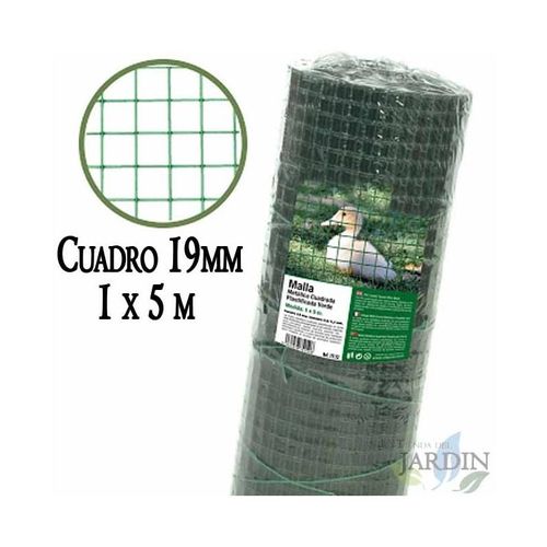 Grillage À Poule 19mm 1x5 M. Galvanisé Maille Carré En Plastique Vert . Cloture Poulailler Voliere Poulailler Jardin Metallique
