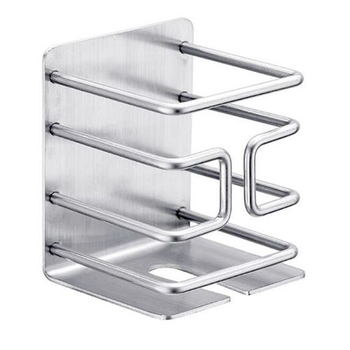 Support de rasoir en acier inoxydable auto-adhésif, montage mural pratique sans poinçonnage, support de rangement de rasoir électrique à domicile pratique