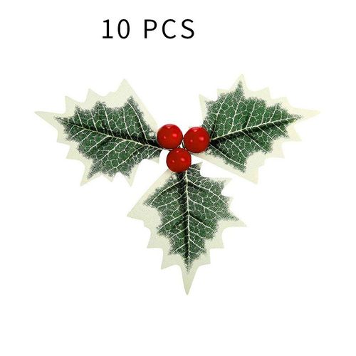 Fournitures De Décoration D'arbre De Noël, Fruits Rouges Avec Feuilles Vertes, Accessoires En Tissu Artistique, Bricolage, Haute Qualité