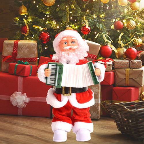 Poupée de père noël électronique, décor de noël avec musique, cadeau créatif pour enfant, 30x13cm
