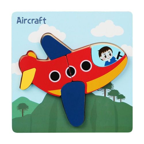 Puzzle 3d Avec Boucle D'Animal, Jouets, Dessins Animés, Carte En Bois, Jeu Précoce Montessori, Carte D'Apprentissage Éducatif