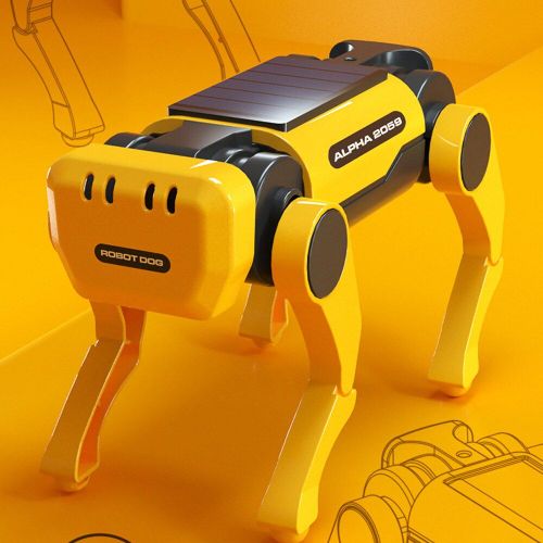 Nouveau Jouet De Bricolage Pour Chien Robot Intelligent Bionique Quadrirotor, Tige Solaire Électrique Mécanique Pour Chien, Assemblage Éducatif, Puzzle Scientifique Et Technique