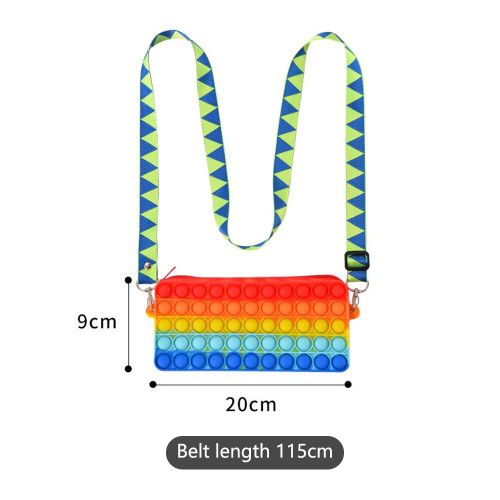 Multifonctionnel Interactif Poussoir En Silicone Bulle Sac À Bandoulière Arc-En-Ciel Panier Focus Train Enfants Adultes Jouet De Décompression