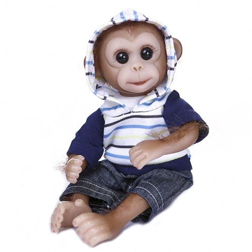 Poupée Singe Reborn Faite À La Main, En Silicone Et Vinyle Souple, Poupée D'Art À Collectionner Pour Enfants, Cadeaux De Noël