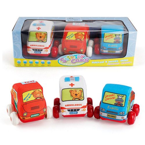 Ensemble De Jouets De Voiture À Tirer, 3 Pièces, Voiture De Police, Ambulance, Tissu Éducatif Précoce, Voiture Douce, Jouets Pour Bébé, Cadeau Pour Enfant