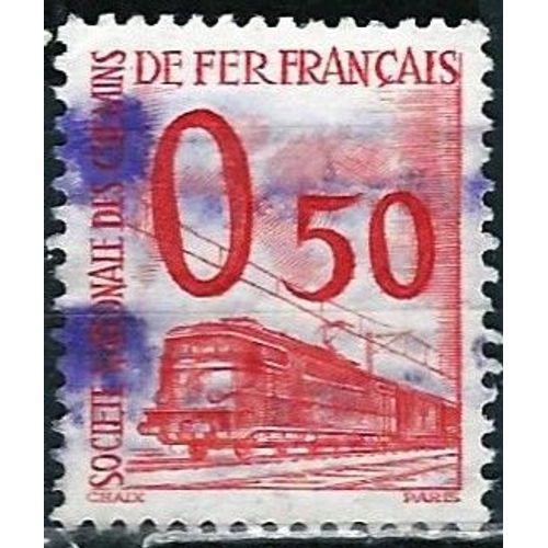 France 1960, Beau Timbre Pour Colis Postal, Petits Colis, Yvert 36, Train - Locomotive Électrique, 0.50f Rouge, Oblitéré, Tbe.