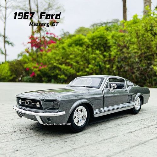 Modèle De Voiture En Alliage, Ford 1967 Mustang Gt Rouge, Jouet De Collection, Décoration Artisanale, Cadeaux, 1:24