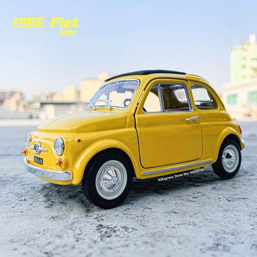 Nouveau Modèle De Voiture En Alliage Moulé, Jouet Pour Enfant, Fiat 124, Spider Silver, Cadeau, 1:24