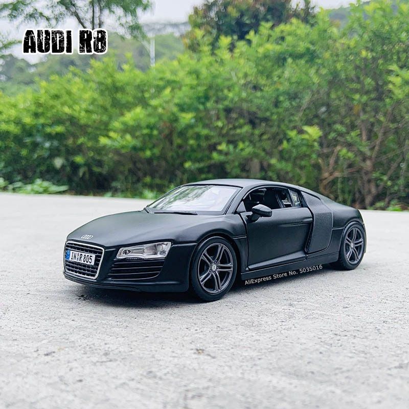 Audi R8 V10 Plus 1 24 Voiture De Sport Gris Titane Modele De Voiture En Alliage Moule Artisanat De Decoration Collection Jouets Outils Cadeau Rakuten