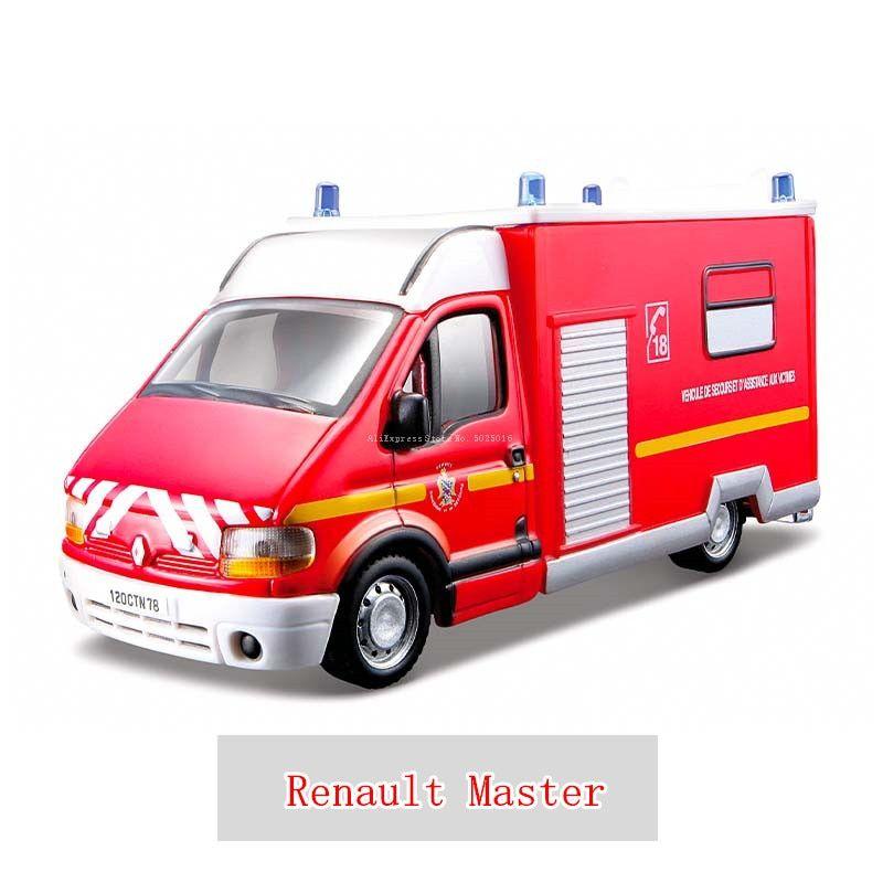 voiture Renault Master en alliage 1:50, camion de pompiers