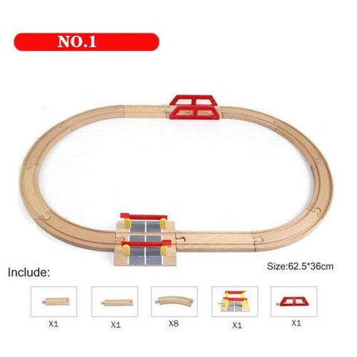 Ensemble De Rails De Train En Bois De Hêtre, Adaptés Aux Pistes De Course De Marque, Jouets De Voiture Moulés, Cadeau Pour Enfants