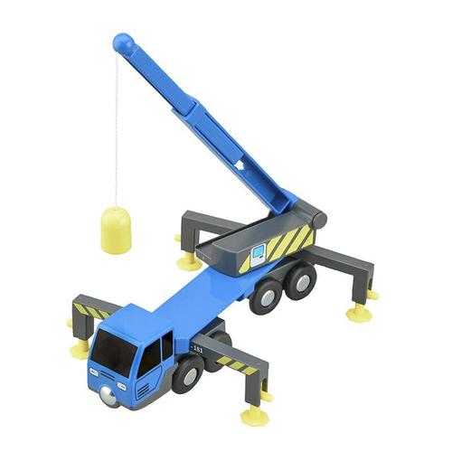 Camion-Grue De Chemin De Fer Multifonctionnel, Jouets, Accessoires De Voie De Train En Bois Compatibles Avec Les Pistes En Bois, Jouets De Train Pour Enfants