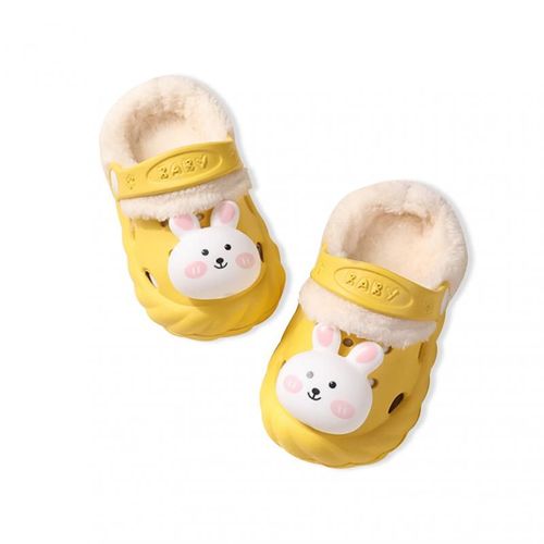 Sandales Plates Pour Garçons Et Filles De 0 À 6 Ans, Pantoufles De Plage Mignonnes Avec Dessin De Lapin, Chaussures De Jardin En Laine, Cadeau Pour Bébé Fille Et Garçon