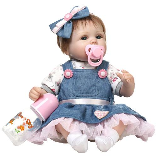 Poupée Bébé Réaliste - 42cm Adorable Poupées Réalistes avec Sucette, Dress  Up Baby Doll Accessoires pour filles Enfants